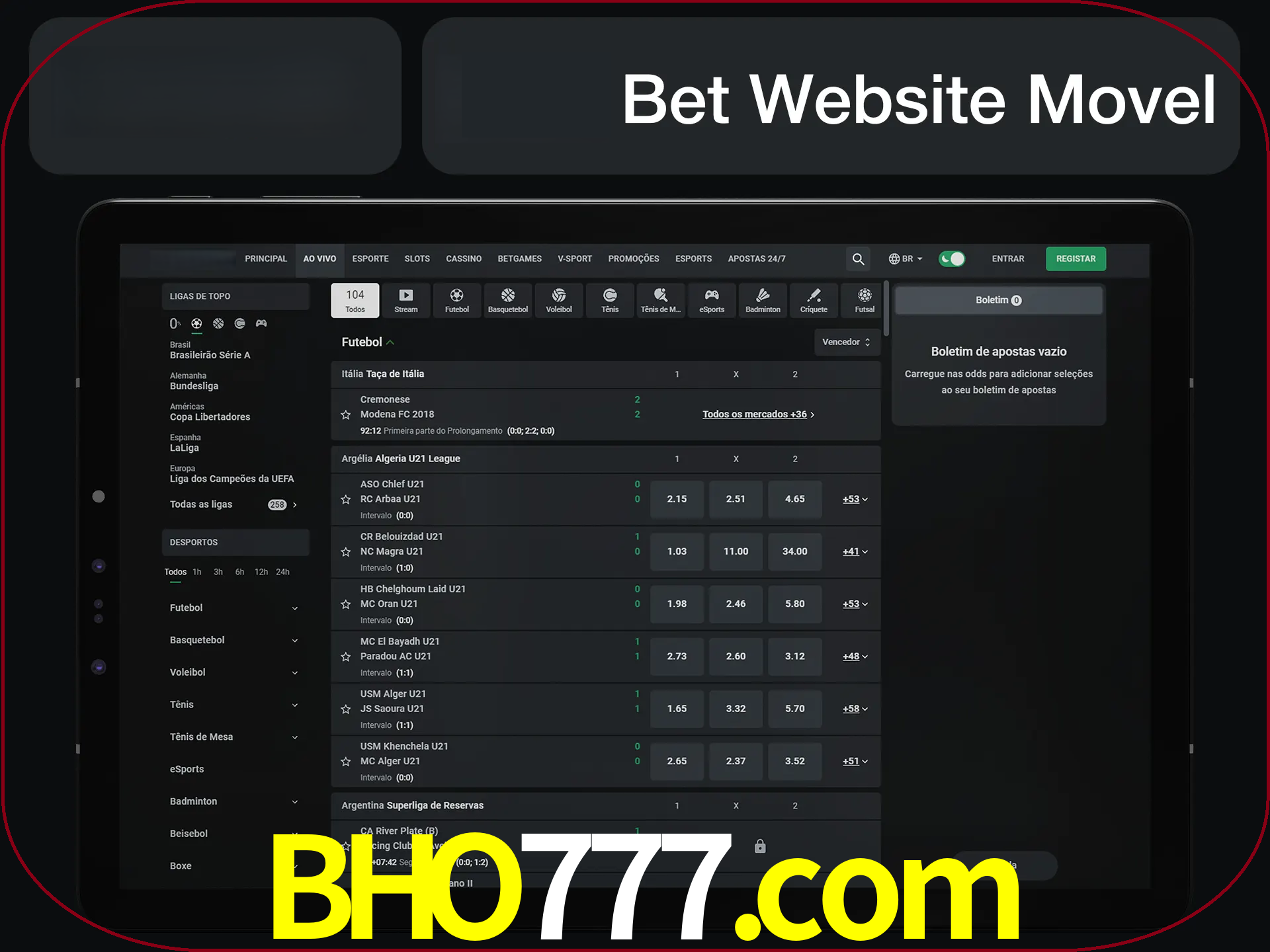 Use nosso website em qualquer dispositivo.